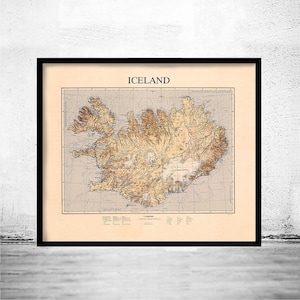 Vintage Map of Iceland Islandia Vintage Map Iceland | Vintage Map Wall Art Print | Large Map Print | Home Decor Wall Art