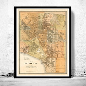 Old Map of Melbourne 1879 Australia Vintage Map | Vintage Map Wall Art Print | Large Map Print | Home Decor Wall Art
