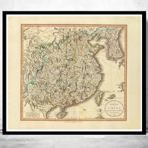 Old Map of China 1801 Vintage China Map Antique Map China | Vintage Map Wall Art Print | Large Map Print | Home Decor Wall Art