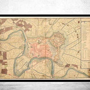 Old Map of Pamplona 1823 Spain Espana Mapa de Pamplona  | Vintage Map Wall Art Print | Large Map Print | Home Decor Wall Art