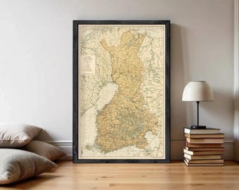 Old Map of Finland 1930 Vintage Map of Finland | Wall Map Print