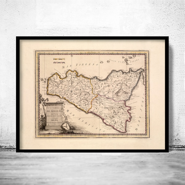 Old Map of Sicily Sicilia Italy 1790 Vintage Map | Vintage Poster Wall Art Print | Wall Map Print | Old Map Print