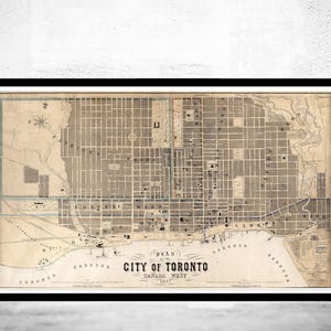 Old Map of Toronto 1857 Ontario Canada Vintage Map of Toronto  | Vintage Map Wall Art Print | Large Map Print | Home Decor Wall Art