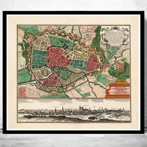 Old Map of Brussels Bruxelles Belgium 1735 Vintage Map | Vintage Map Wall Art Print | Large Map Print | Home Decor Wall Art
