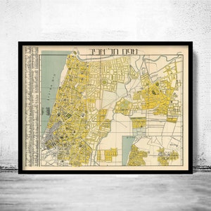 Old Map of Tel Aviv Jaffa Israel Vintage Map | Vintage Poster Wall Art Print | Wall Map Print | Old Map Print