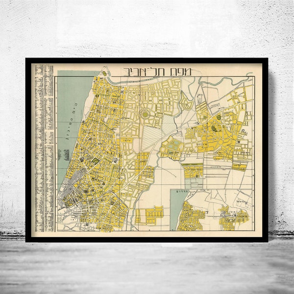 Alte Landkarte Tel Living Jaffa Israel Vintage Karte | Vintage Poster Wand Kunst Druck | Wall Map Print | Alte Landkarte Print