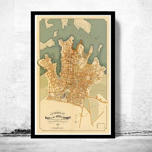 Old Map of Sydney Australia 1886 Vintage Map | Vintage Map Wall Art Print | Large Map Print | Home Decor Wall Art