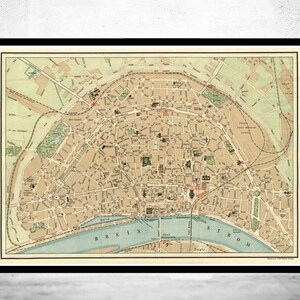 Old Map of Koln Cologne, Germany 1910  | Vintage Map Wall Art Print | Large Map Print | Home Decor Wall Art