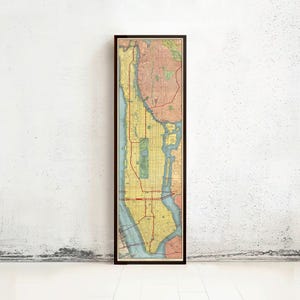 Old Map of New York Underground Subway Lines 1908 Vintage Map | Wall Map Print
