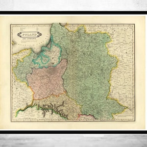 Old Map of Poland 1831 Vintage Map | Wall Map Print