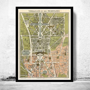 Old Map of Versailles  France 1920  | Vintage Map Wall Art Print | Large Map Print | Home Decor Wall Art