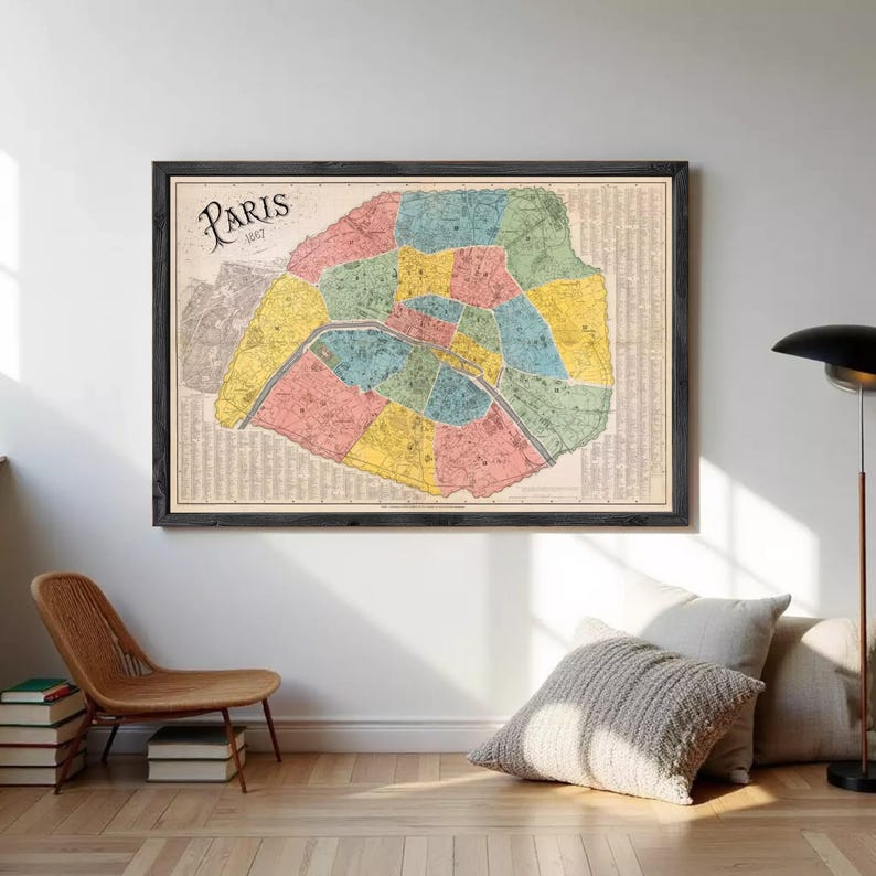 Old Map of Paris 1867 France Vintage Paris Plan | Wall Map Print - Etsy