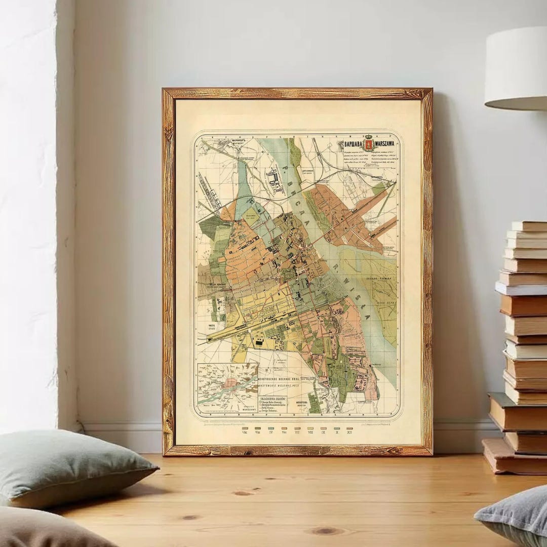 Old Map of Warsaw 1885 Poland Vintage Map | Wall Map Print - Etsy
