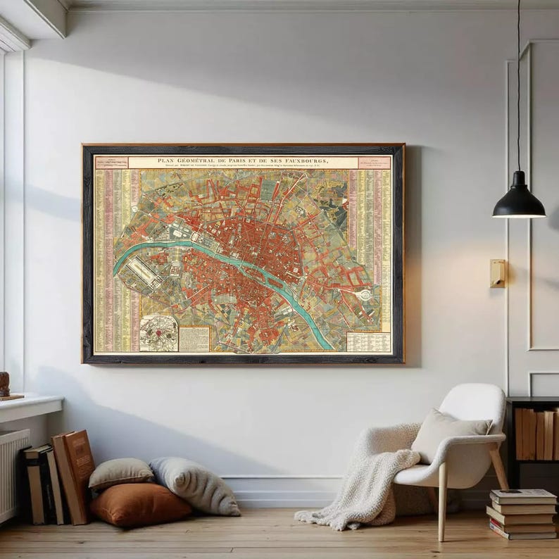 Old Map of Paris 1797 Vintage Map of Paris | Paris Wall Map | Wall Map ...