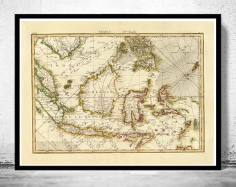 Old Map of Indonesia 1771  | Vintage Poster Wall Art Print | Wall Map Print |  Old Map Print