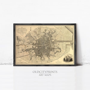 Old Map of Dublin Ireland 1797 Vintage Map | Vintage Map Wall Art Print | Large Map Print | Home Decor Wall Art