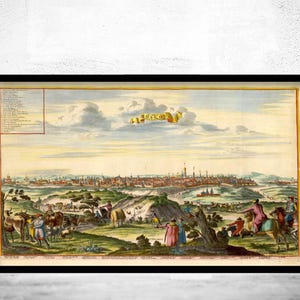 Old Gravure of Moscow Russia 1729 Vintage Map | Vintage Map Wall Art Print | Large Map Print | Home Decor Wall Art