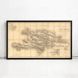 Old Map Dominican Republic Haiti Dominican Republic Map 1858 Vintage Map | Vintage Map Wall Art Print | Large Map Print