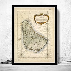 Old Map of  Barbados Antilles 1787 Vintage Map | Vintage Map Wall Art Print | Large Map Print | Home Decor Wall Art