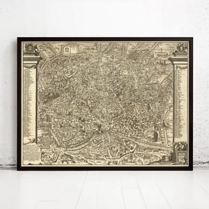 Old Map of Rome Roma Italy 1696 Ancient Map of Rome Vintage Map | Vintage Map Wall Art Print | Large Map Print | Home Decor Wall Art