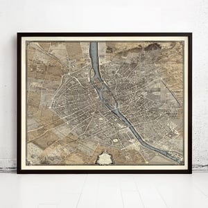 Old Map of Paris 1739 Turgot Map Vintage Map of Paris | Vintage Map Wall Art Print | Large Map Print | Home Decor Wall Art