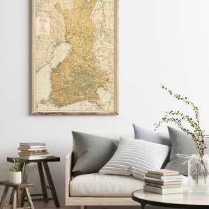 Old Map of Finland 1930 Vintage Map of Finland Vintage Poster Wall Art Print Wall Map Print Old Map Print image 2