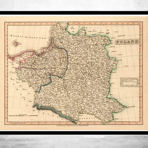 Old Map of Poland 1808 Vintage Poland Map | Wall Map Print