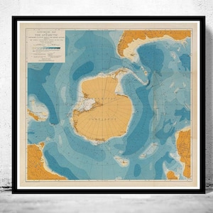 Old Map of Antarctica 1929 Vintage Map of Antarctica | World Map Gift World Map Print | Vintage World Map | World Map Wall Art