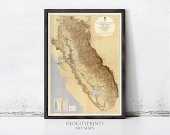 Vintage Map of California 1873 | Wall Art Decor Print