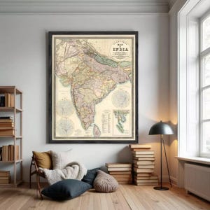 1859 Vintage Map of India | Antique Wall Art Print