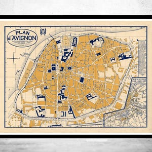 Old Map of Avignon  France 1931  | Vintage Map Wall Art Print | Large Map Print | Home Decor Wall Art