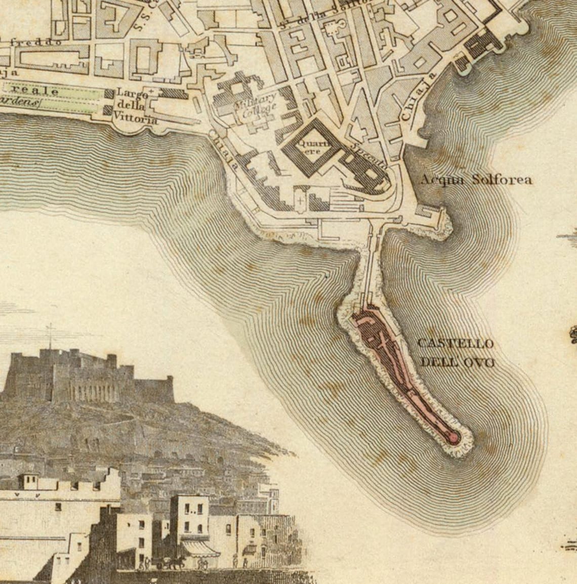 Old Map of Napoli Naples City Plan Italia 1835 Antique - Il 1140xN.814088261 FvDm