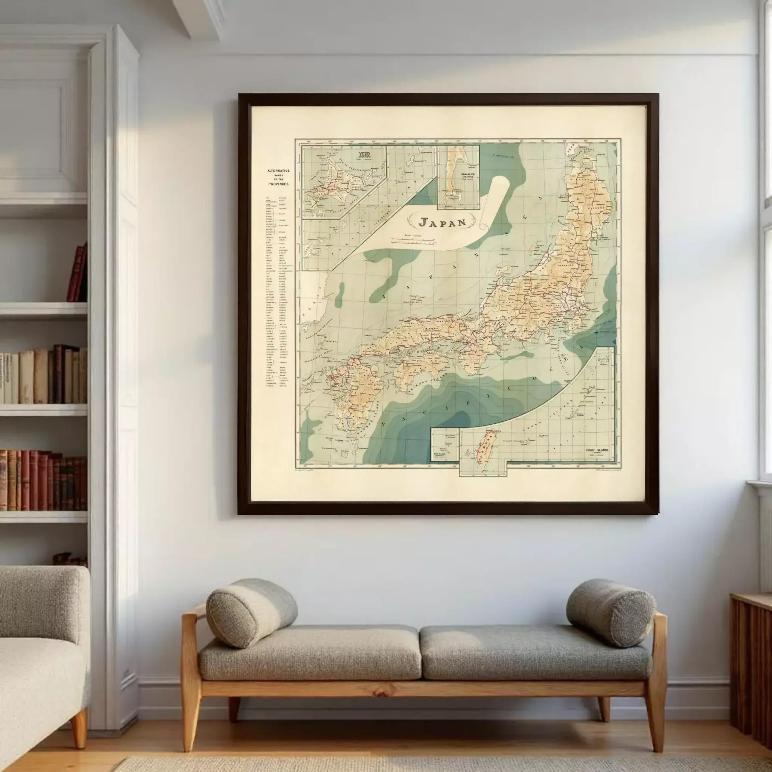 Old Map of Japan 1913 Vintage Map of Japan Island | Wall Map Print