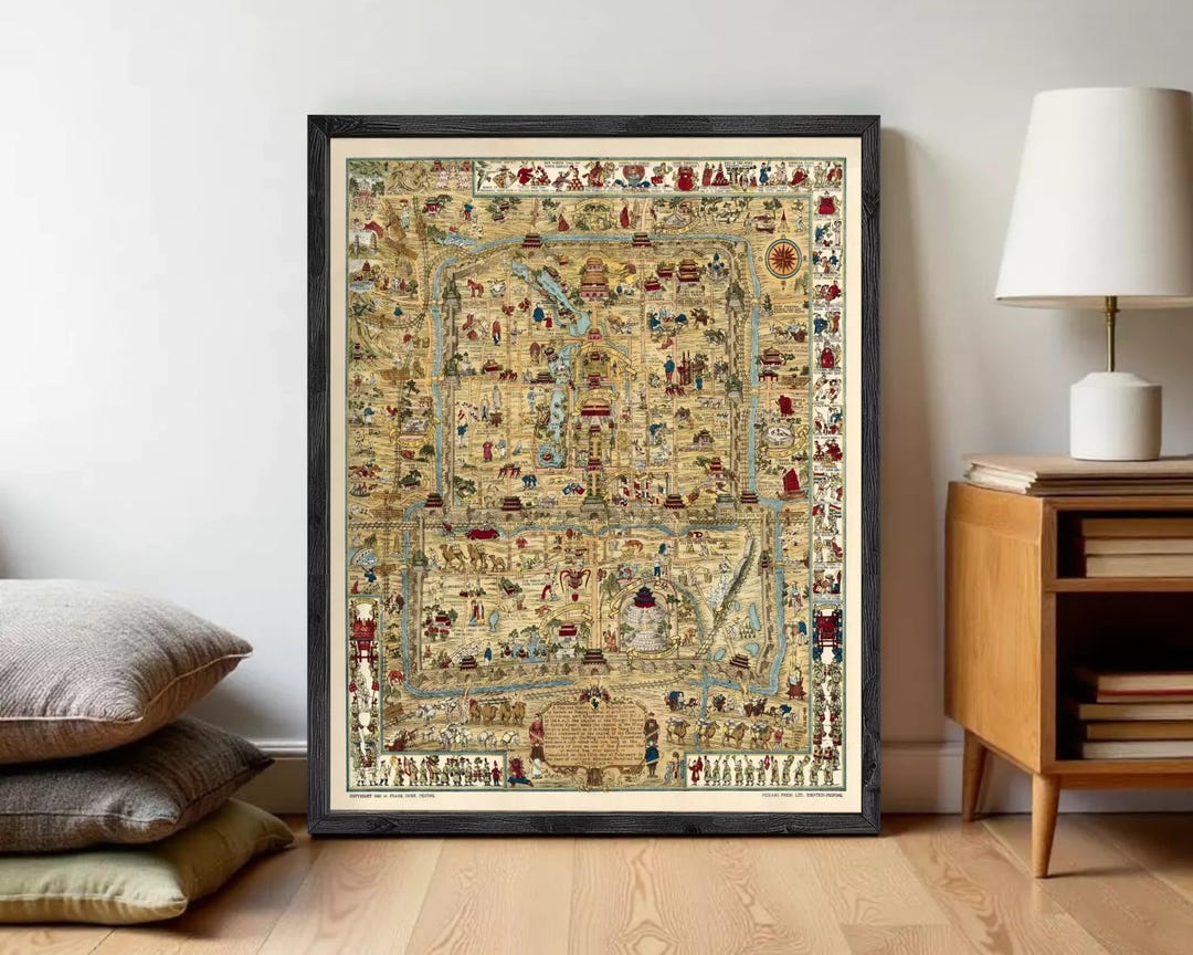 Old Map of Beijing China 1936 Vintage Map | Wall Map Print - Etsy UK