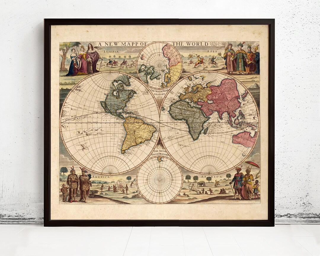 額装品/Old World Map Blue/ポスター 額装品/Old World Map Blue/ポスター Amazon.com: Framed 'Old