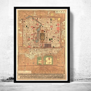 Beautiful Old Map of Beijing China Peking 1914 Vintage Map | Vintage Map Wall Art Print | Large Map Print | Home Decor Wall Art