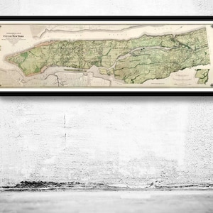 Old Map of New York Brooklyn Plan 1874  | Vintage Map Wall Art Print | Large Map Print | Home Decor Wall Art