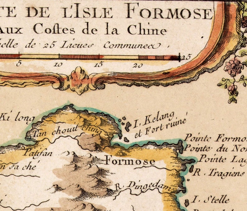 Vintage Map of Taiwan 1763 Vintage Poster Wall Art Print