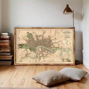 Old London Map 1814 Vintage Large Map London | Wall Map Print