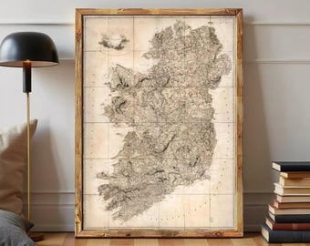 1720年のアイルランド地図、高解像度プリント最大40x60インチ（100 x