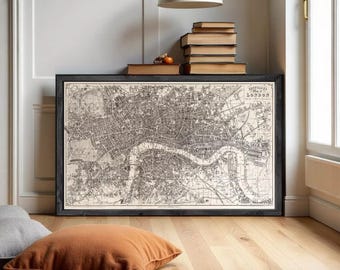 Old Map of London 1851 Vintage Map of London | Wall Map Print