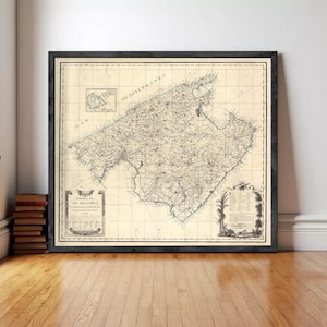Vintage Old Map of Mallorca Maiorca Majorca 1814 Vintage Map | Wall Map Print