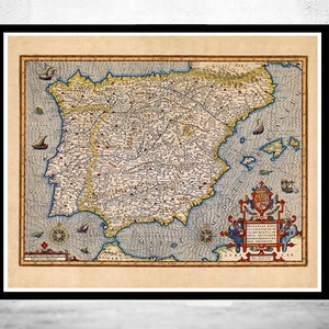Old Map of Spain España Mapa 1613 Antique Map Vintage | Etsy