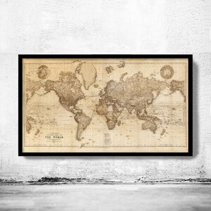 Beautiful World Map Vintage Atlas 1898 Mercator projection World Map Gifts World Map Print Vintage World Map World Map Wall Art image 10