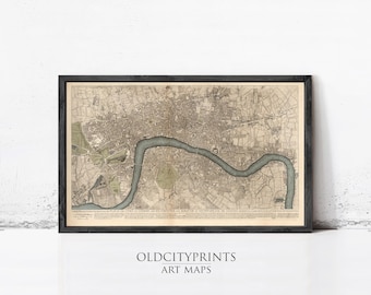 Vintage London Map 1749 | Antique City Wall Decor Print