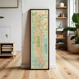 Old Map of New York Subway 1920 Underground New York Map Vintage Map | Wall Map Print