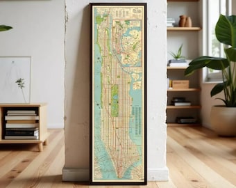 Old Map of New York Subway 1920 Underground New York Map Vintage Map | Wall Map Print