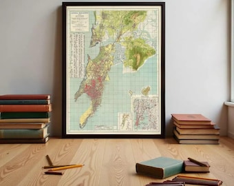 Old Map of Bombay Mumbai India Vintage Map | Wall Map Print