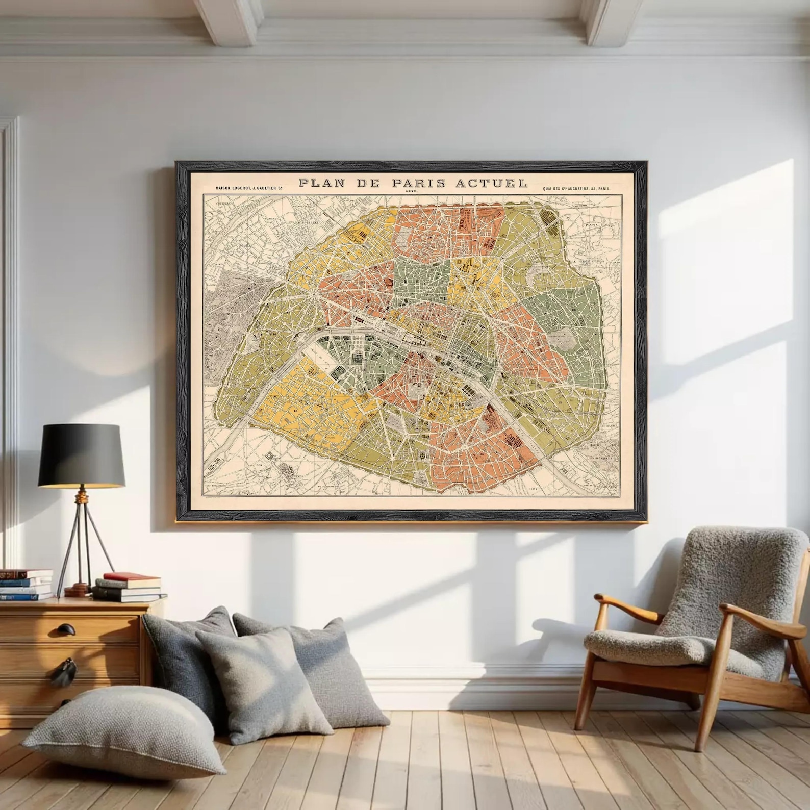 Old Map of Paris 1879 France Vintage Map of Paris | Wall Map Print - Etsy