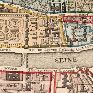 Old Map of Paris 1790 France Vintage Map Vintage Poster Wall Art Print ...